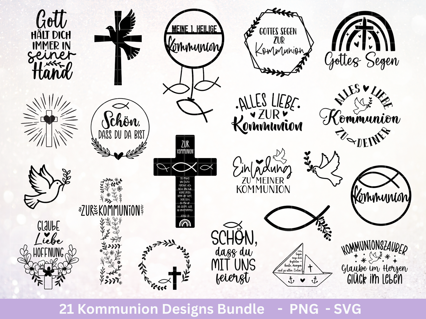 Plotterdatei Kommunion - Kommuniongeschenk - Einladung Kommunion - Laserdatei Kommunion - Kommunion Svg - Kommunion Deko - Taufe Svg Cricut