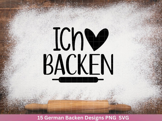 Deutsche Plotterdatei backen - backen svg Bundle - Plätzchen svg - Deutsche Sprüche backen - Cricut Silhouette Studio Plotterdatei SVG