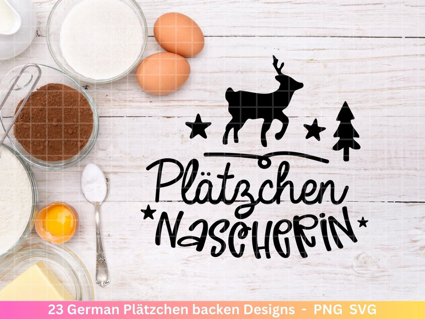 Deutsche Plotterdatei backen Weihnachten - backen svg Bundle - Plätzchen svg - Deutsche Sprüche backen - Cricut Silhouette Studio Bäckerei