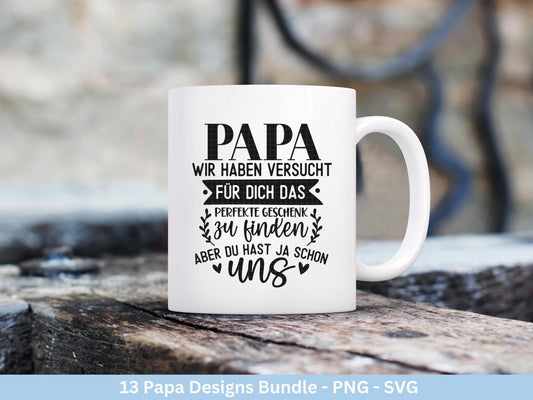Deutsche Plotterdatei Papa - Vatertagsgeschenk - Papa svg - Deutsche Sprüche Svg - Familie Svg - Cricut svg - Laserdatei Papa - Geschenk Papa - EmidaDesign