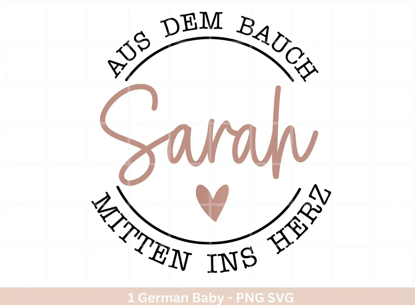 German Plotterdatei - Aus dem Bauch mitten ins Herz Babybody - Baby Shower Geschenk Svg - Vater Geschenk - Vatertag Svg - Cricut - Shirt