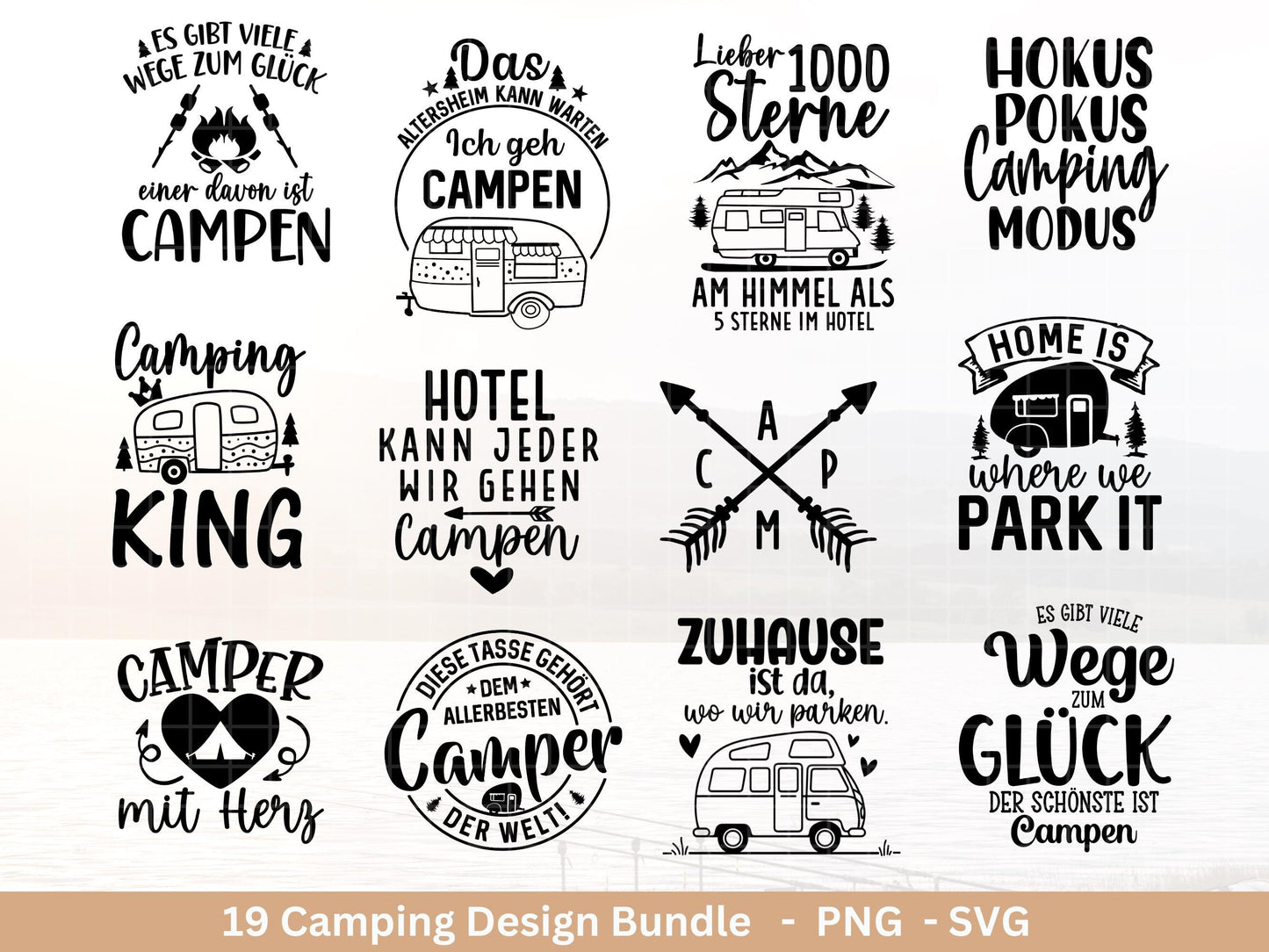 Plotterdatei Camping Wohnwagen Svg , Plotterdatei Camper, Camping Sprüche, Camping Sprüche Schriftzüge - Camper Svg - Laserdatei Camping