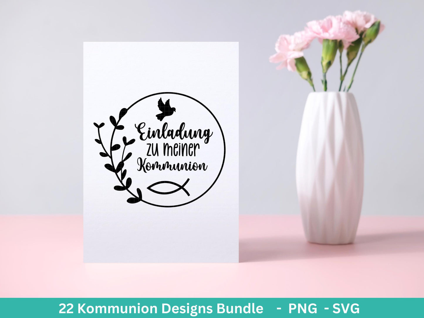 Plotterdatei Kommunion - Kommuniongeschenk - Einladung Kommunion - Laserdatei Kommunion - Kommunion Svg - Kommunion Deko - Taufe Svg Cricut