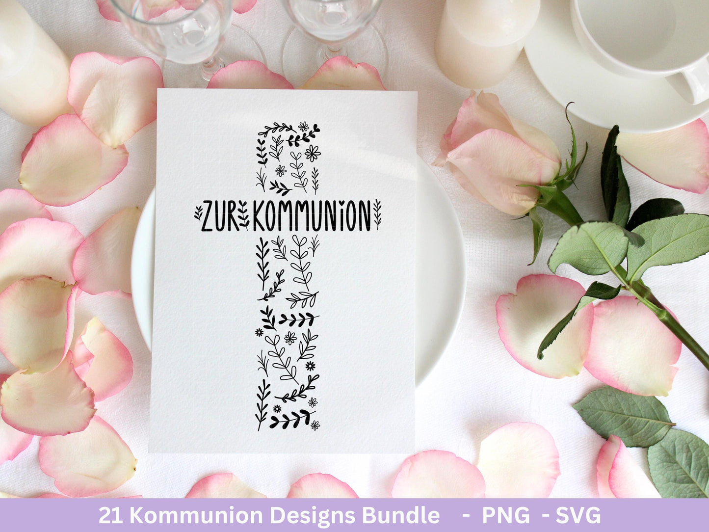 Plotterdatei Kommunion - Kommuniongeschenk - Einladung Kommunion - Laserdatei Kommunion - Kommunion Svg - Kommunion Deko - Taufe Svg Cricut