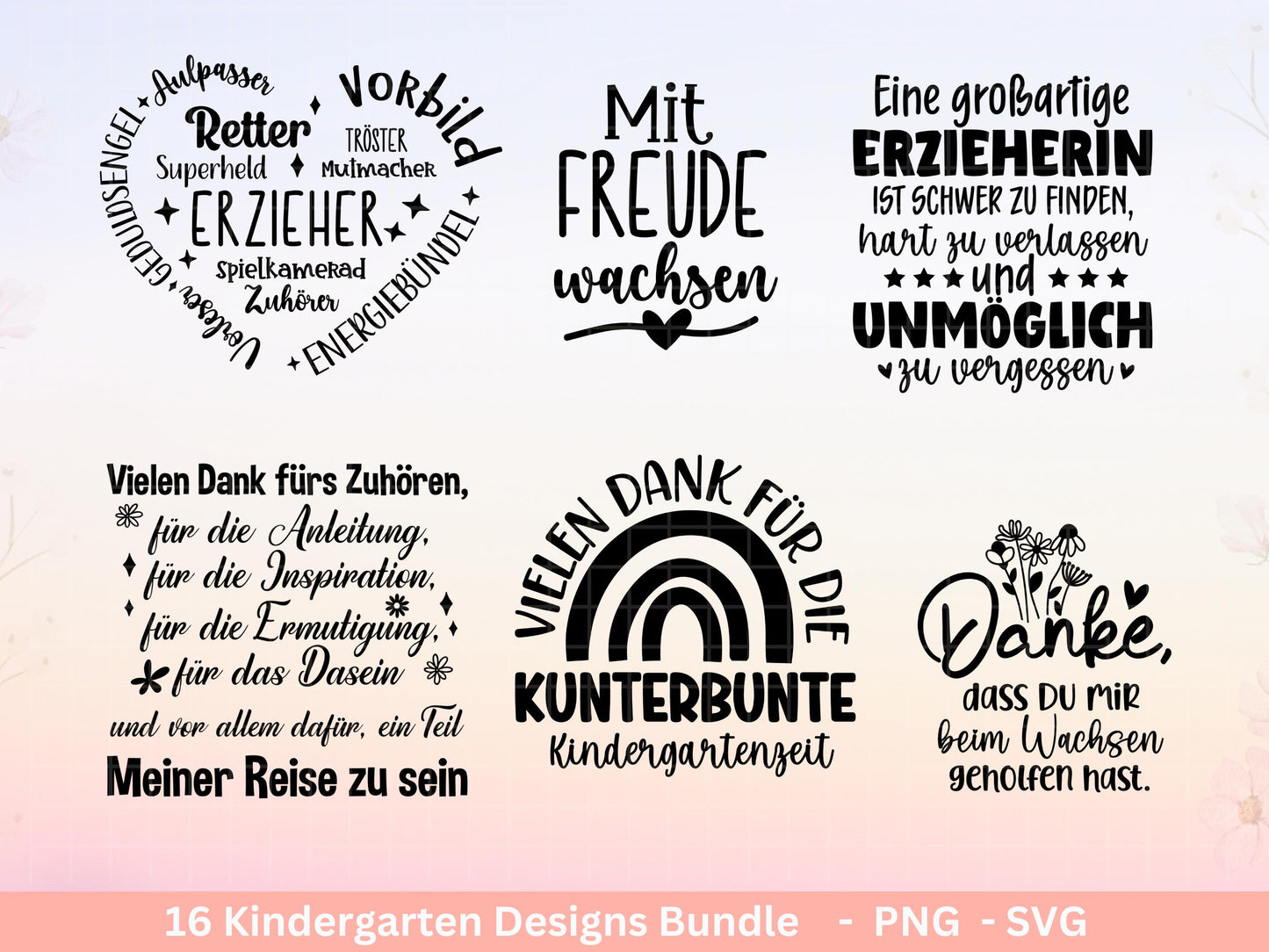 Plotterdatei Erzieherin - Erzieher Svg - Kindergarten Abschied Svg - Danke Svg - Cricut Silhouette - Erzieherin Geschenk - Deutsche Sprüche