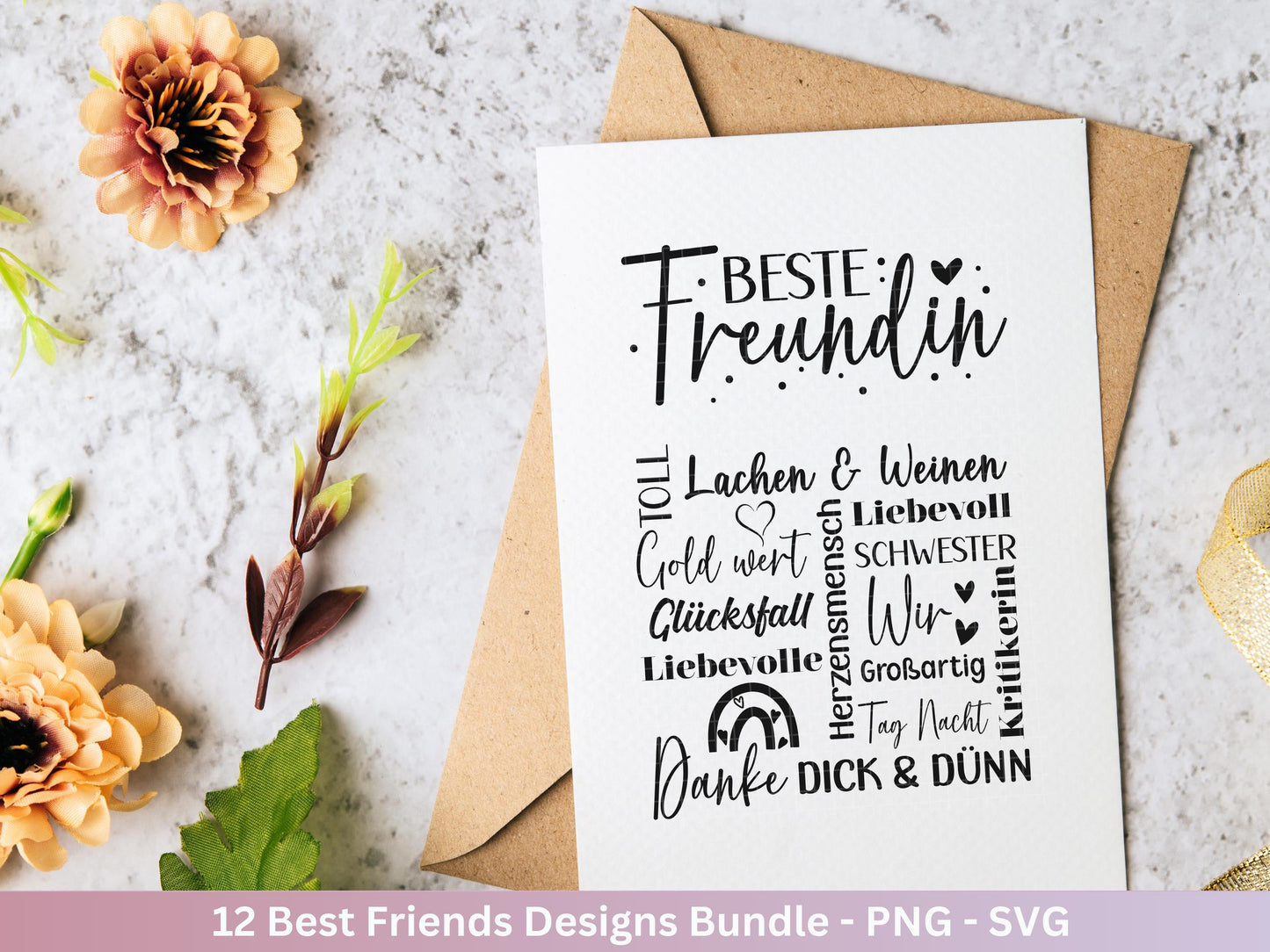 Deutsche Plotterdatei Beste Freundin- Geschenk Freundin - Laserdatei - Schwester Svg - Freundschaftssprüche - Freundschaft Svg - Cricut Svg