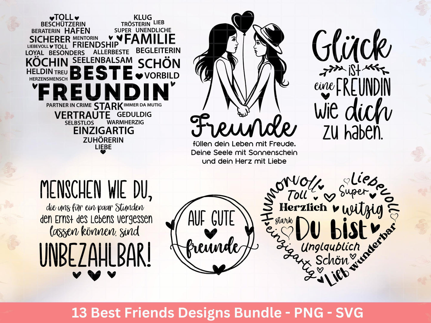 Deutsche Plotterdatei Beste Freundin - Geschenk Freundin - Laserdatei - Schwester Svg - Freundschaftssprüche - Freundschaft Svg - Cricut Svg