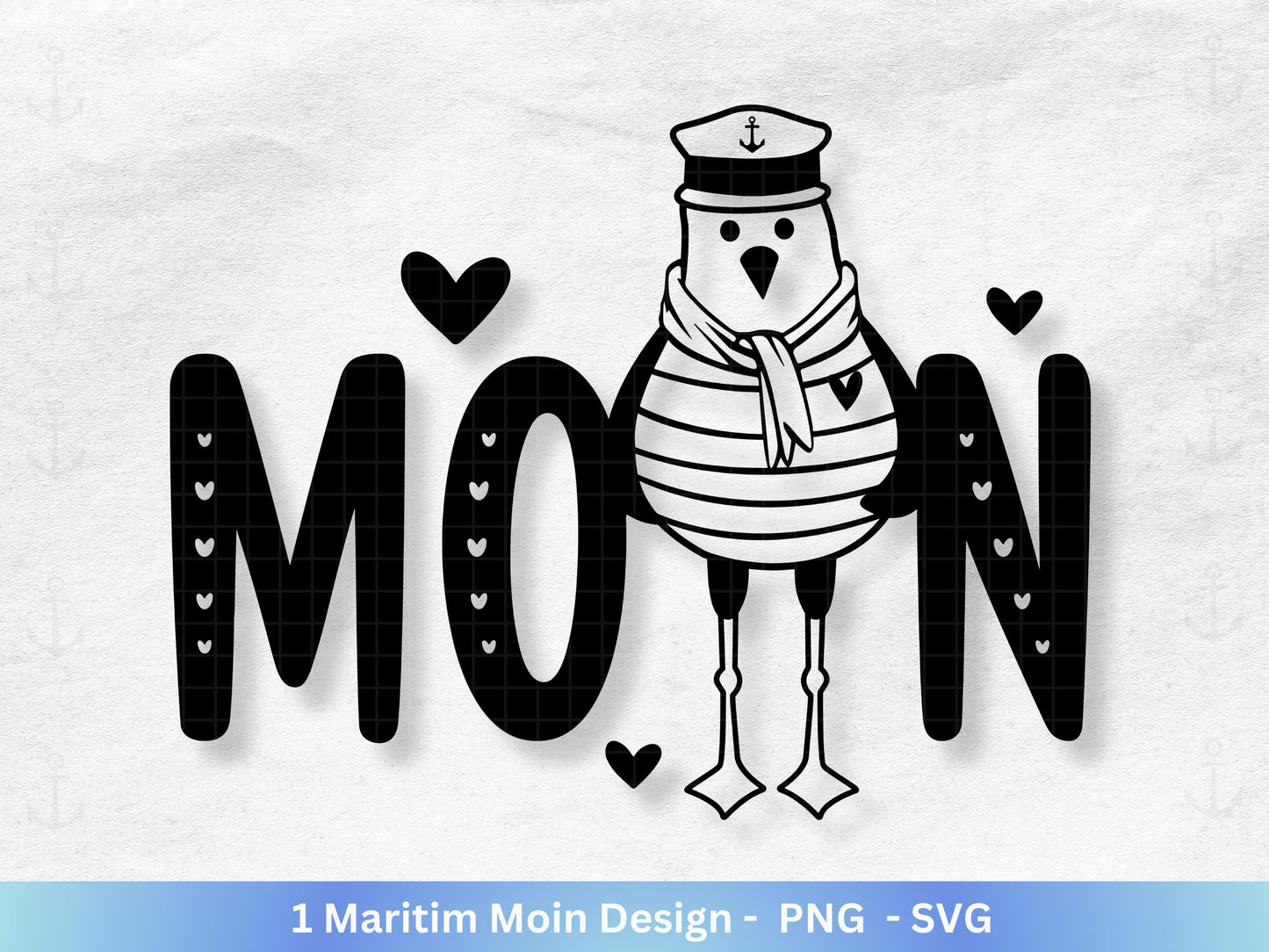 Deutsche Moin Plotterdatei - Maritim svg - Nautical Clipart - Möwen svg - Wilkommen im Norden svg - Cricut SVG - Laserdatei Möwe - Moin SVG