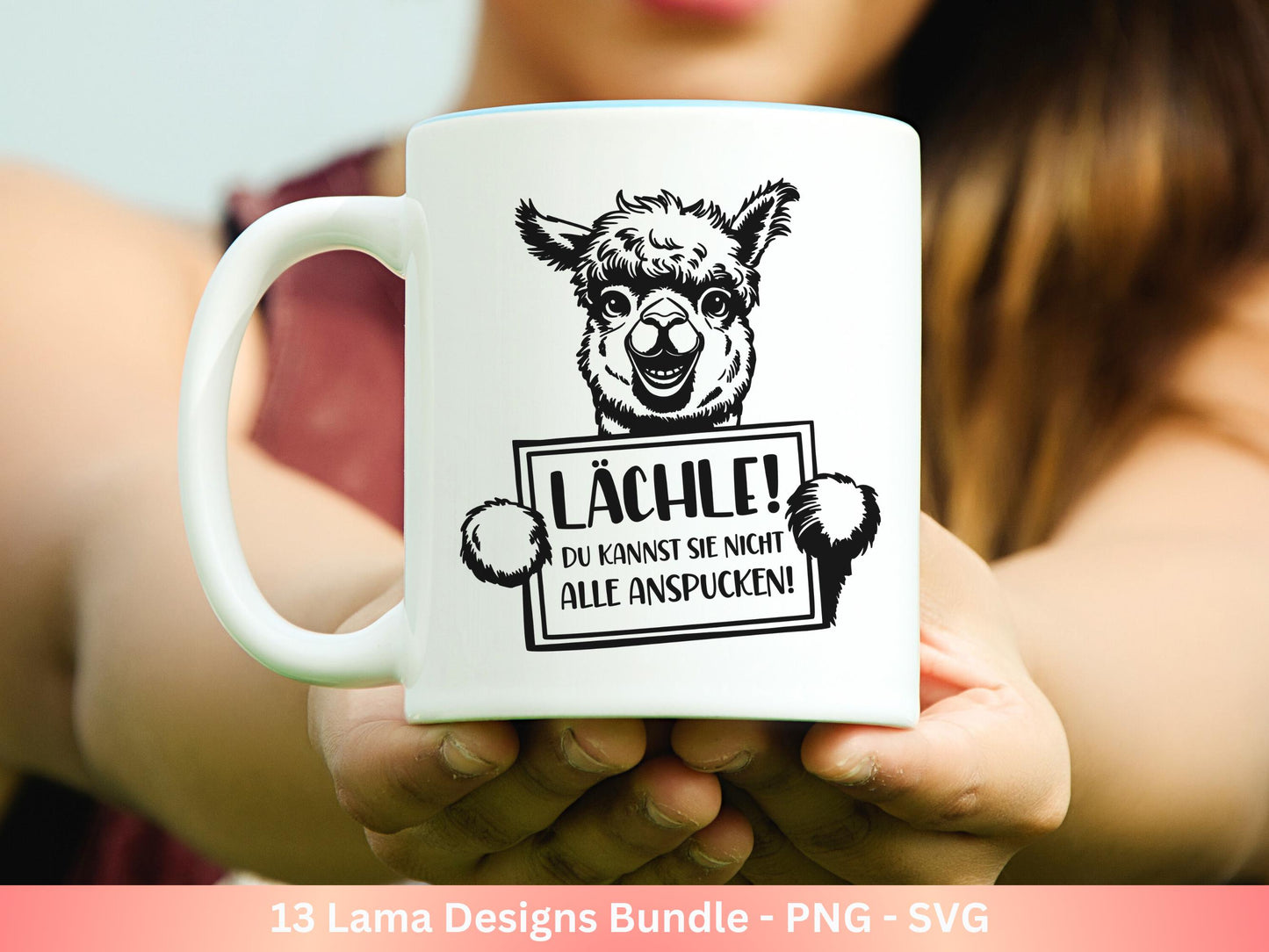 Plotterdatei Lama - No Drama Lama SVG - Lama SVG - Lächle Du kannst die nicht alle anspucken - Laserdatei Lama - Lustiges Lama SVG - Cricut