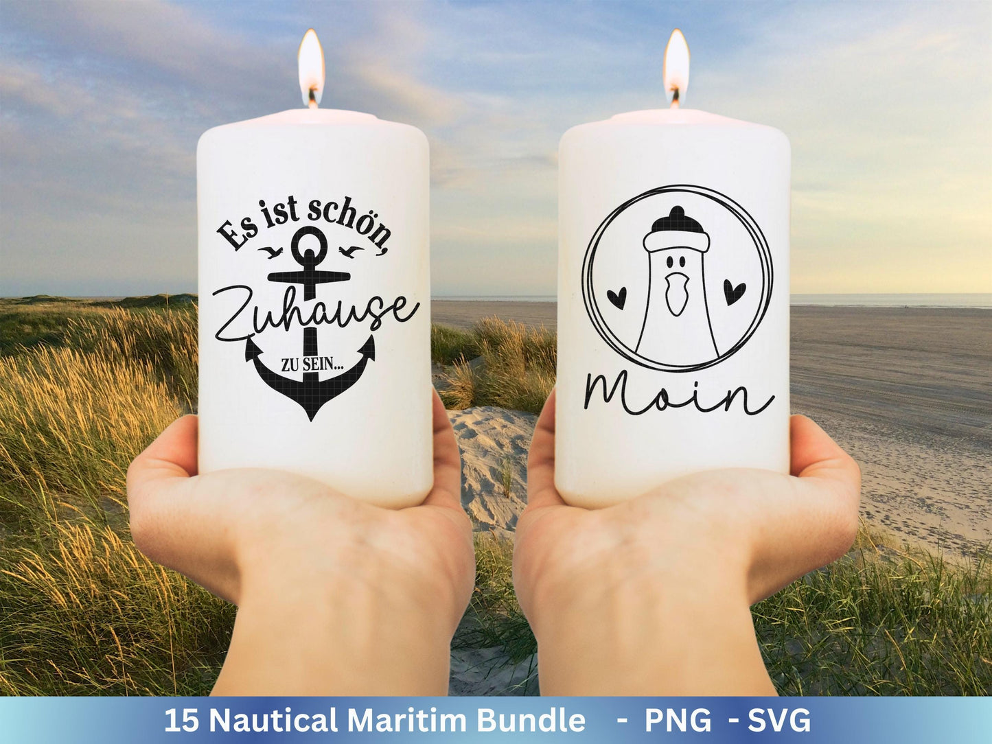 Plotterdatei Maritim - Moin Svg - Maritim Svg - Maritim Clipart - Leuchtturm Svg - Möwen Svg - Wilkommen im Norden svg - Laserdatei Home