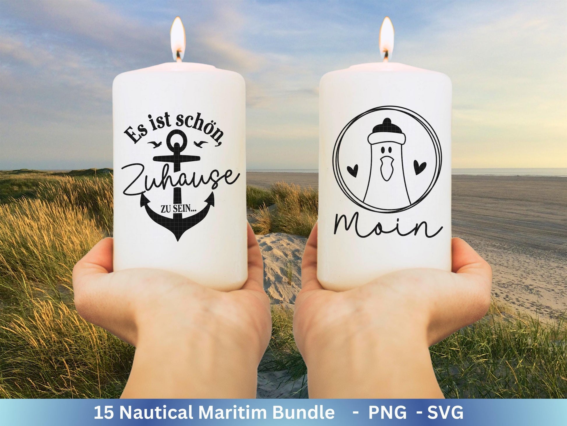 Plotterdatei Maritim - Moin Svg - Maritim Svg - Maritim Clipart - Leuchtturm Svg - Möwen Svg - Wilkommen im Norden svg - Laserdatei Home