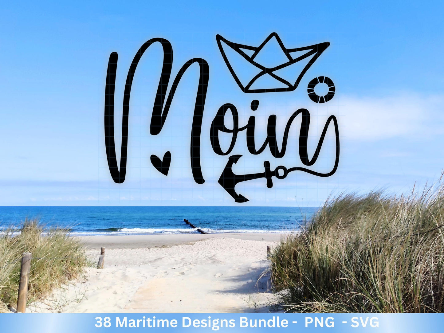Plotterdatei Maritim - Deutsches Maritim Bundle - Moin Plotterdatei - Maritim svg - Laserdatei Maritim -Leuchtturm svg - Möwe svg - Ahoi Svg