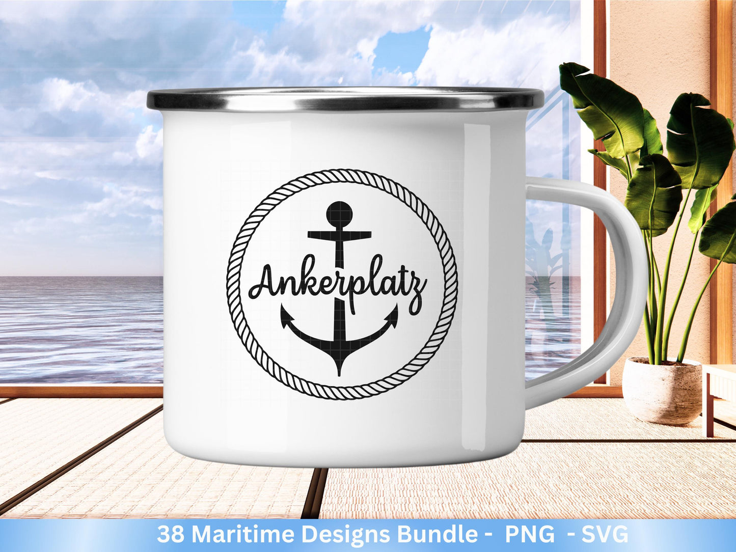 Plotterdatei Maritim - Deutsches Maritim Bundle - Moin Plotterdatei - Maritim svg - Laserdatei Maritim -Leuchtturm svg - Möwe svg - Ahoi Svg