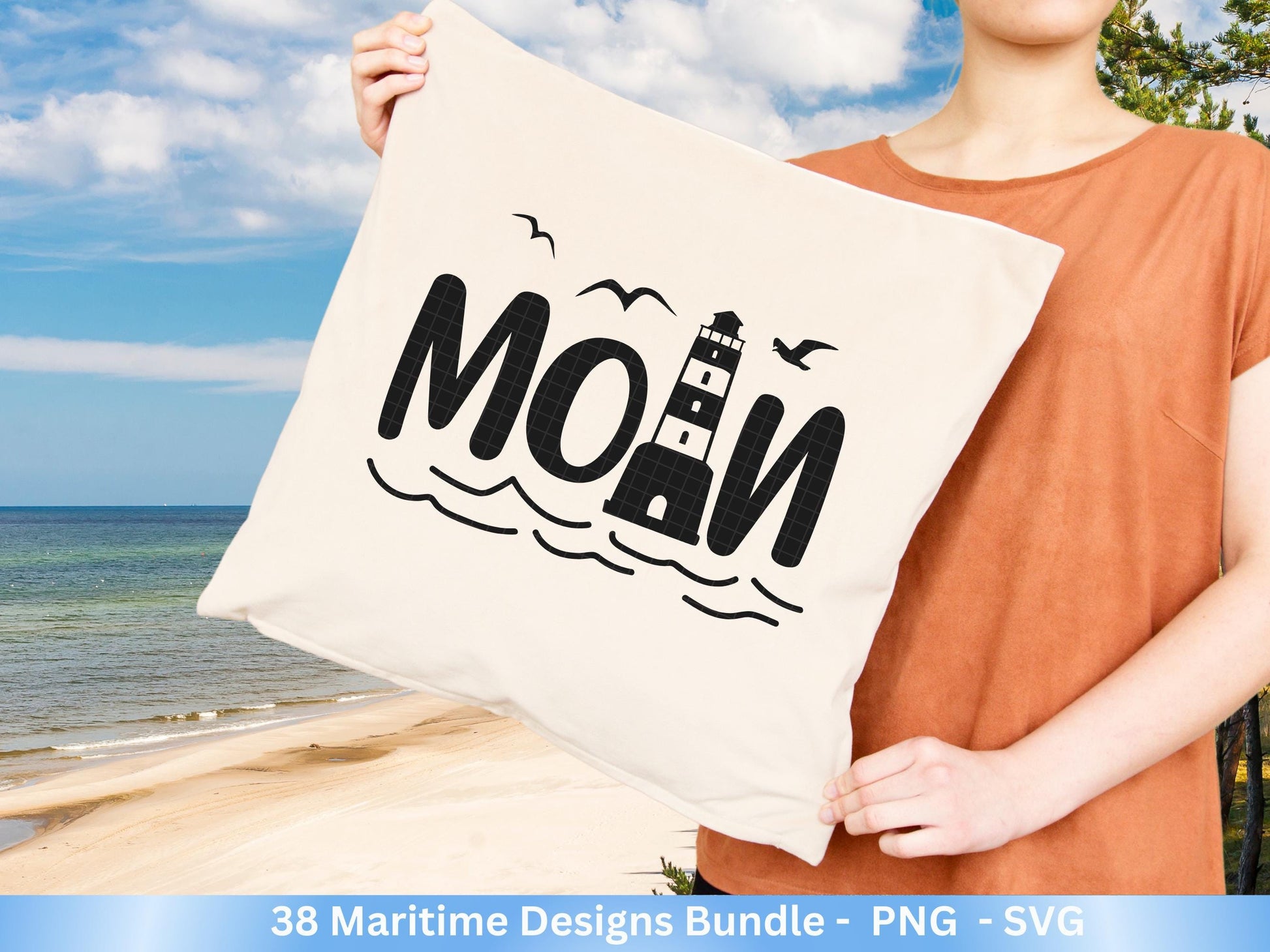 Plotterdatei Maritim - Deutsches Maritim Bundle - Moin Plotterdatei - Maritim svg - Laserdatei Maritim -Leuchtturm svg - Möwe svg - Ahoi Svg