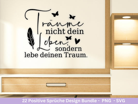 Deutsche Sprüche Plotterdatei - Positive Sprüche Svg - Lieblingsmensch Svg - Inspirierende Zitate - Positive Sprüche Svg - Pusteblumen Svg