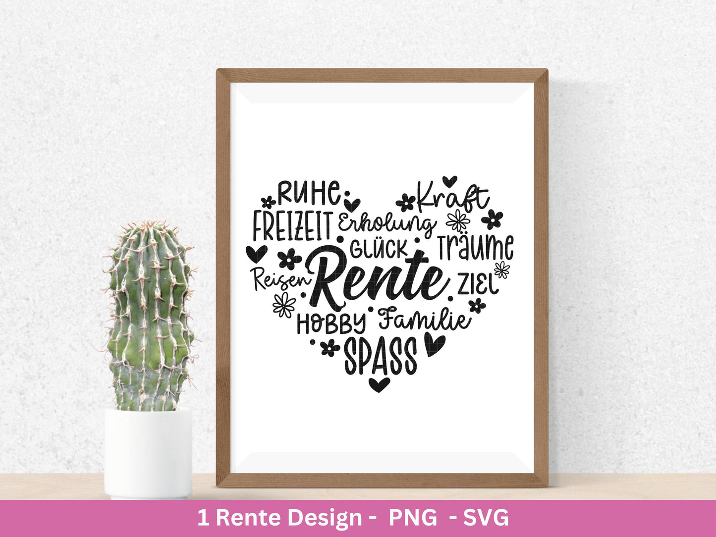 Deutsche Plotterdatei Rente - Rentner Sprüche - Geschenk zur Rente - Herz svg - Ruhestand svg - Deutsche Sprüche - Laserdatei - Cricut