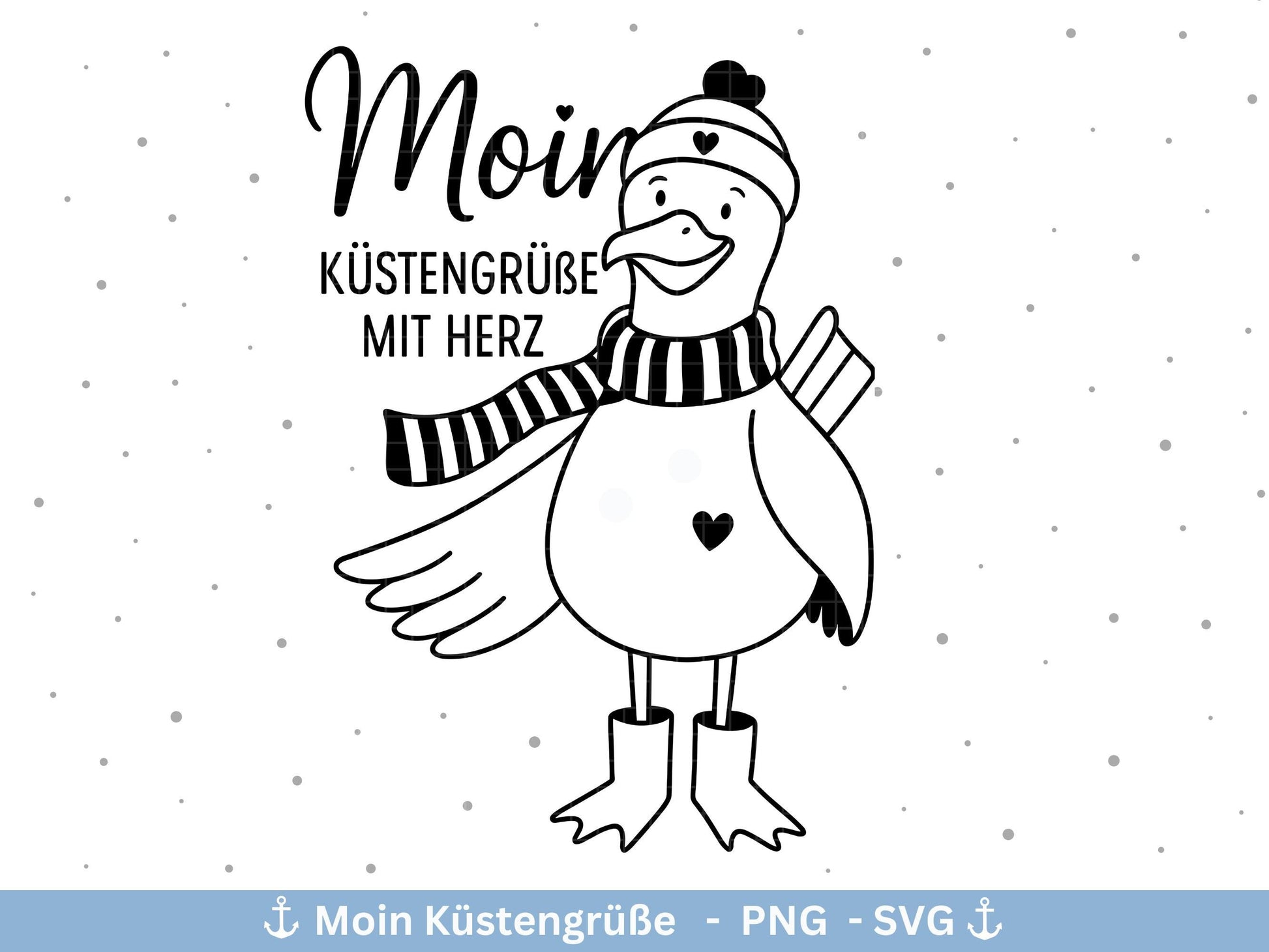 Deutsche Moin Plotterdatei - Maritim svg - Nautical Clipart - Möwe svg - Küstenliebe Svg - Cricut SVG - Laserdatei Möwe - Moin SVG - Anker