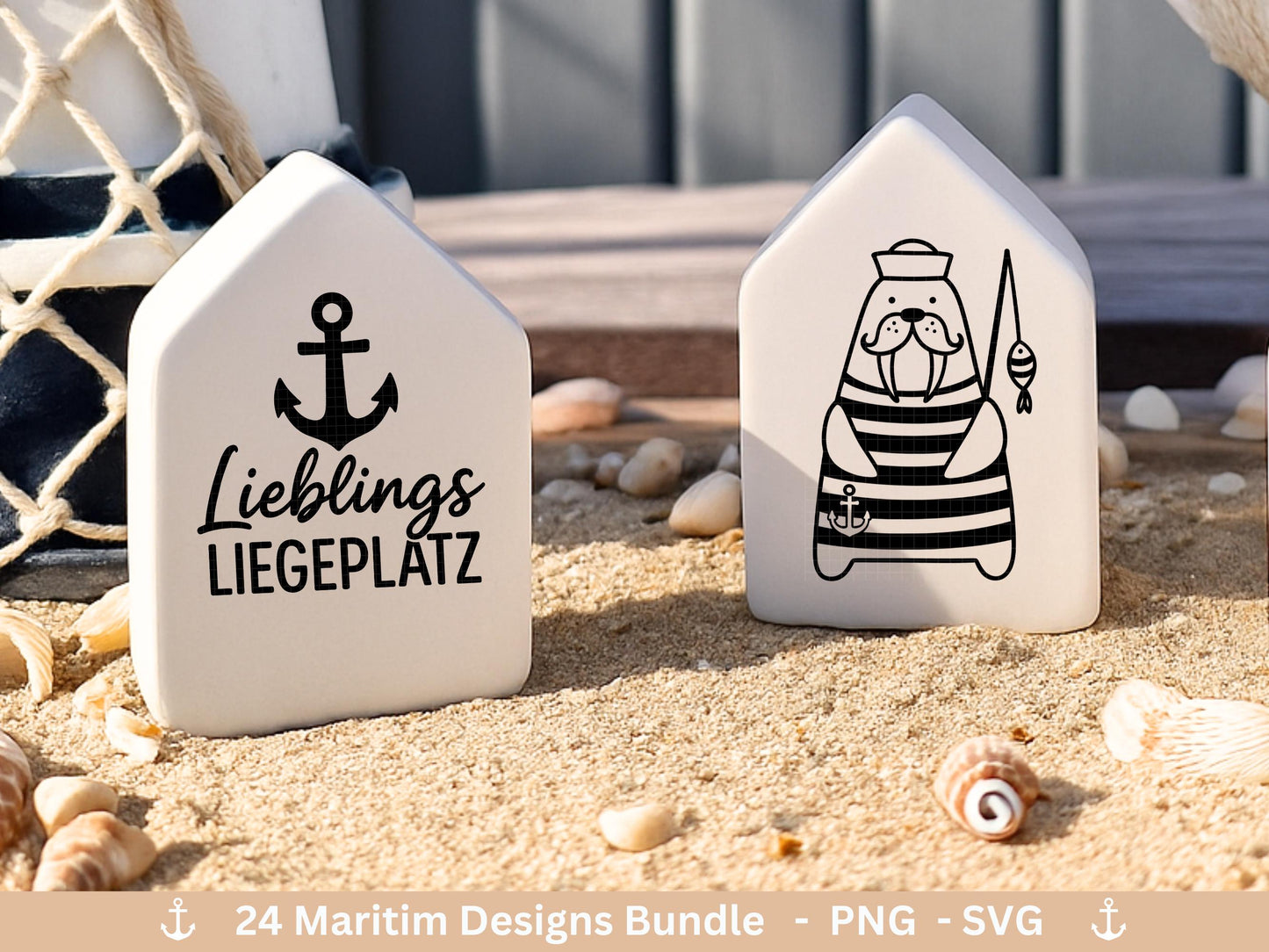 Plotterdatei Maritim Bundle – Meer & Küste – Moin, Anker, Möwen, Sprüche – Deutsche Plotterdatei Küstenkind - Geschenk Maritim - Laserdatei