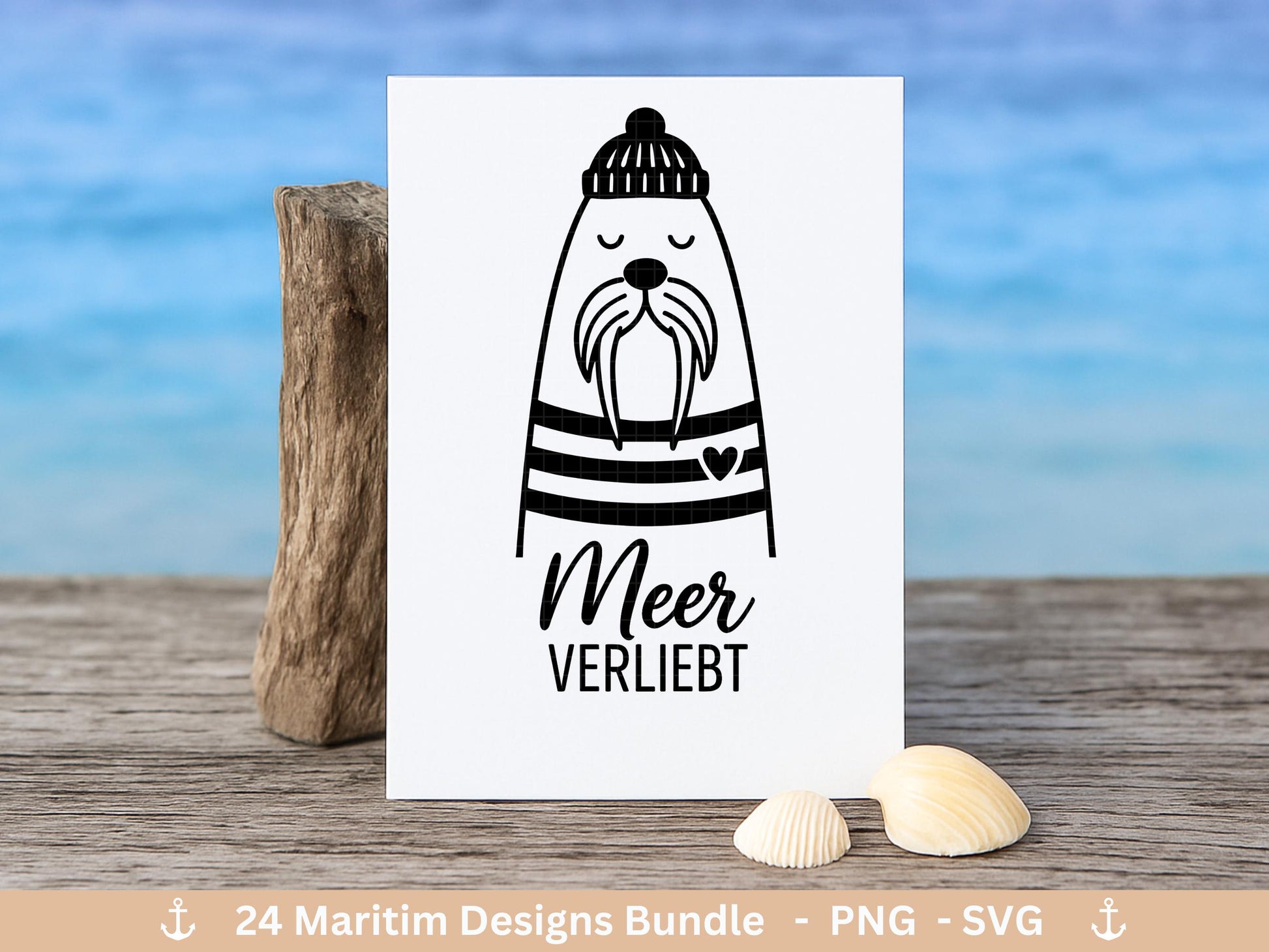 Plotterdatei Maritim Bundle – Meer & Küste – Moin, Anker, Möwen, Sprüche – Deutsche Plotterdatei Küstenkind - Geschenk Maritim - Laserdatei