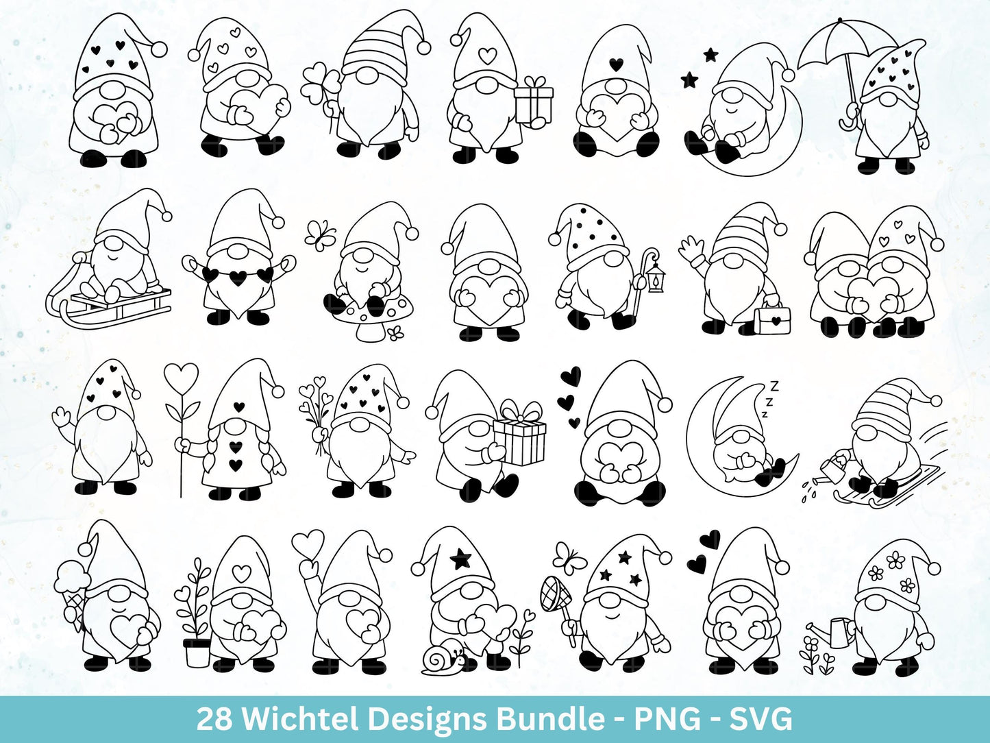 Plotterdatei Wichtel - Gnom Bundle SVG - Kleine Zwerge SVG - Weihnachts-Wichtel - Laserdatei Wichtel - Weihnachten SVG -Wichtelgeschenk