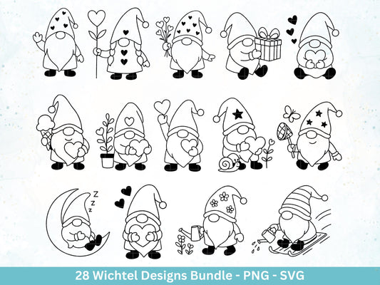 Plotterdatei Wichtel - Gnom Bundle SVG - Kleine Zwerge SVG - Weihnachts-Wichtel - Laserdatei Wichtel - Weihnachten SVG -Wichtelgeschenk