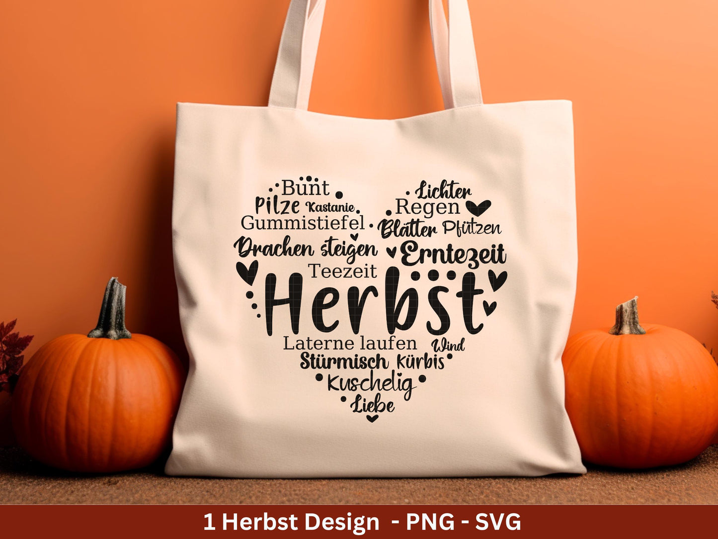 Deutsche Plotterdatei Herbst Herz - Herbstlich Willkommen - Herbst Svg - Herz Svg - Cricut Svg -Herbstgrüße - Herbstkranz - Herbstdeko DIY