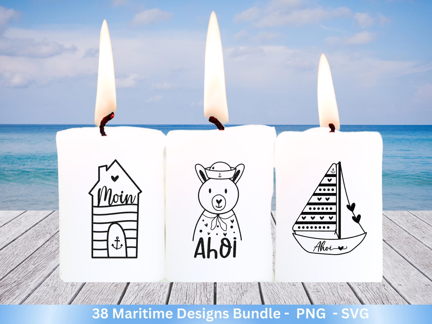 Plotterdatei Maritim - Deutsches Maritim Bundle - Moin Plotterdatei - Maritim svg - Laserdatei Maritim -Leuchtturm svg - Möwe svg - Ahoi Svg