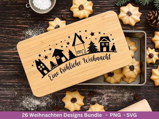 Plotterdatei Weihnachten Svg , Weihnachtshäuser Svg - Weihnachten Laserdatei - Home Svg - Cricut Svg - Weihnachten deutsch - Weihnachtsdeko