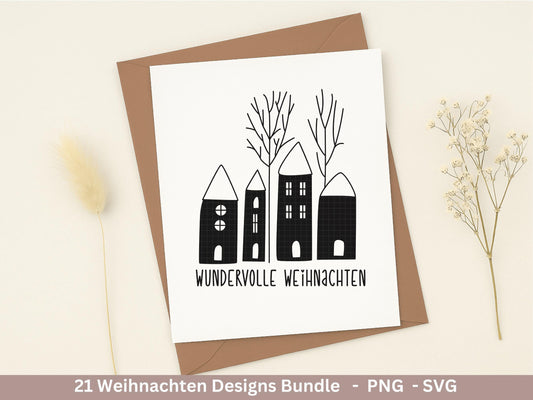 Plotterdatei Weihnachten Svg , Weihnachtshäuser Svg - Weihnachten Laserdatei - Home Svg - Cricut Svg - Winter Svg deutsch - Weihnachtsdeko