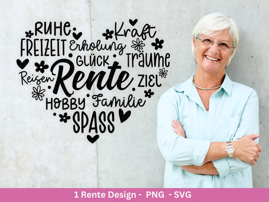 Deutsche Plotterdatei Rente - Rentner Sprüche - Geschenk zur Rente - Herz svg - Ruhestand svg - Deutsche Sprüche - Laserdatei - Cricut