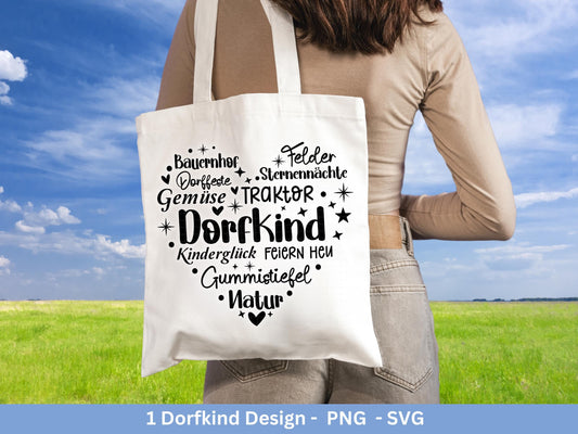 Deutsche Plotterdatei Dorf - Dorfliebe Svg - Herz Svg - Bauernhof svg - Cricut Silhouette - Dorfliebe Zitate - Dorfleben svg - Dorfkind Svg