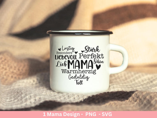Plotterdatei Mama - Muttertag Svg - Mama svg - Deutsche Sprüche - Herz svg - Plotterdatei Liebe - Laserdatei Mama - Geschenk Mama - Cricut