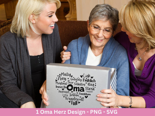 Plotterdatei Oma - Großmutter - Oma svg - Deutsche Sprüche Svg - Familie Svg - Cricut svg - Laserdatei Oma - Geschenk Oma - Muttertag Oma