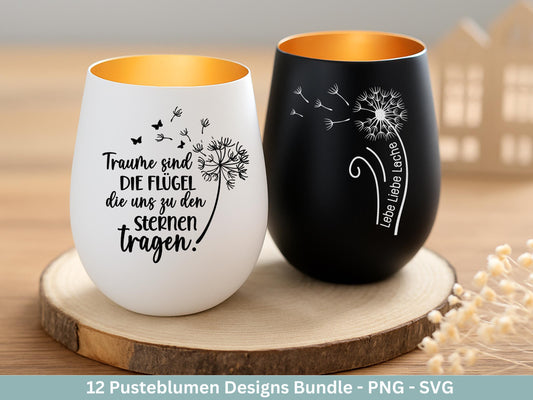 Pusteblumen Plotterdatei - Pusteblumen Svg - Deutsche Sprüche - Motivierende Sprüche Svg -Freundschaft Laserdatei - Cricut Silhouette Studio