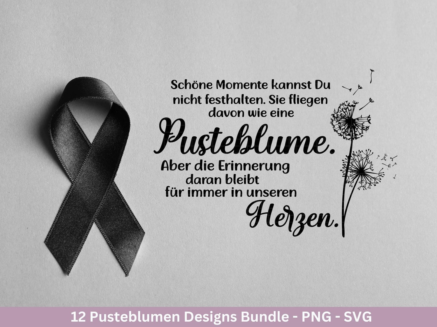 Plotterdatei Trauer - Abschied Svg - Pusteblume Svg Trauerkerzen - Trauersprüche - Trauerkarte - Abschied nehmen - Laserdatei Trauer Cricut