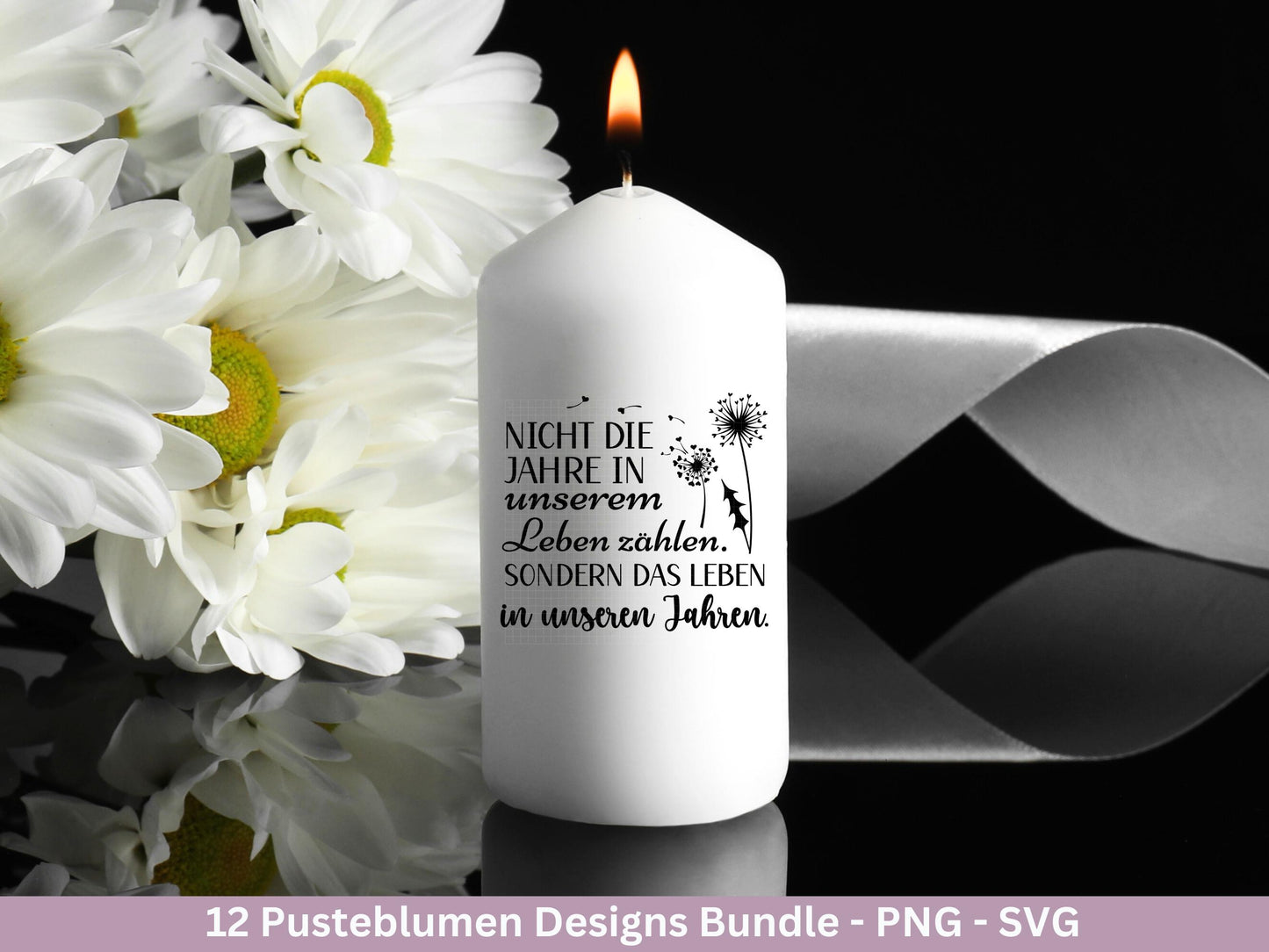 Plotterdatei Trauer - Abschied Svg - Pusteblume Svg Trauerkerzen - Trauersprüche - Trauerkarte - Abschied nehmen - Laserdatei Trauer Cricut