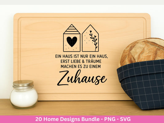 Plotterdatei Einzug svg - Home Zuhause Schriftzug Sprüche svg - Einzugsgeschenk - Umzug Svg - Haus Laserdatei Geschenk - Cricut Home Svg