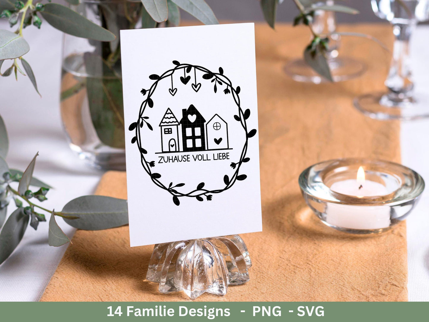 Plotterdatei Familie- Plotterdatei Herz svg - Familie svg - Deutsche Sprüche - Plotterdatei Home - Laserdatei Willkommen - Geschenk Familie