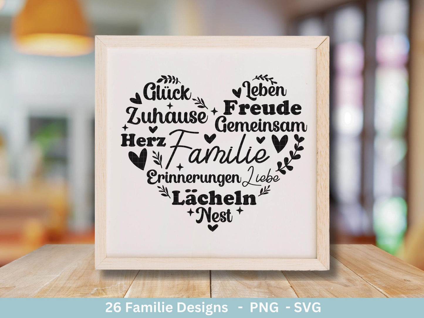 Plotterdatei Familie- Plotterdatei Herz svg - Familie svg - Deutsche Sprüche - Plotterdatei Home - Laserdatei Familie - Home Svg - Vatertag