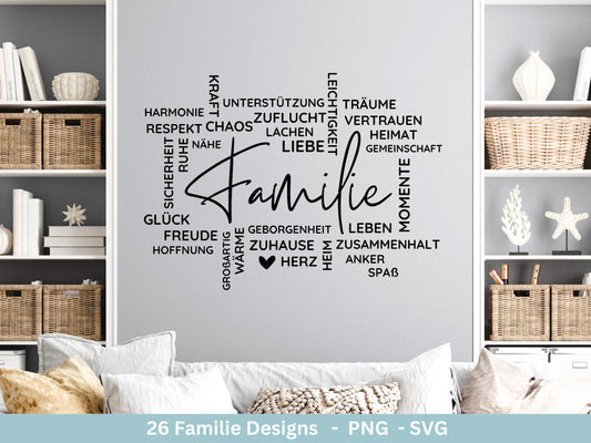 Plotterdatei Familie- Plotterdatei Herz svg - Familie svg - Deutsche Sprüche - Plotterdatei Home - Laserdatei Familie - Home Svg - Vatertag