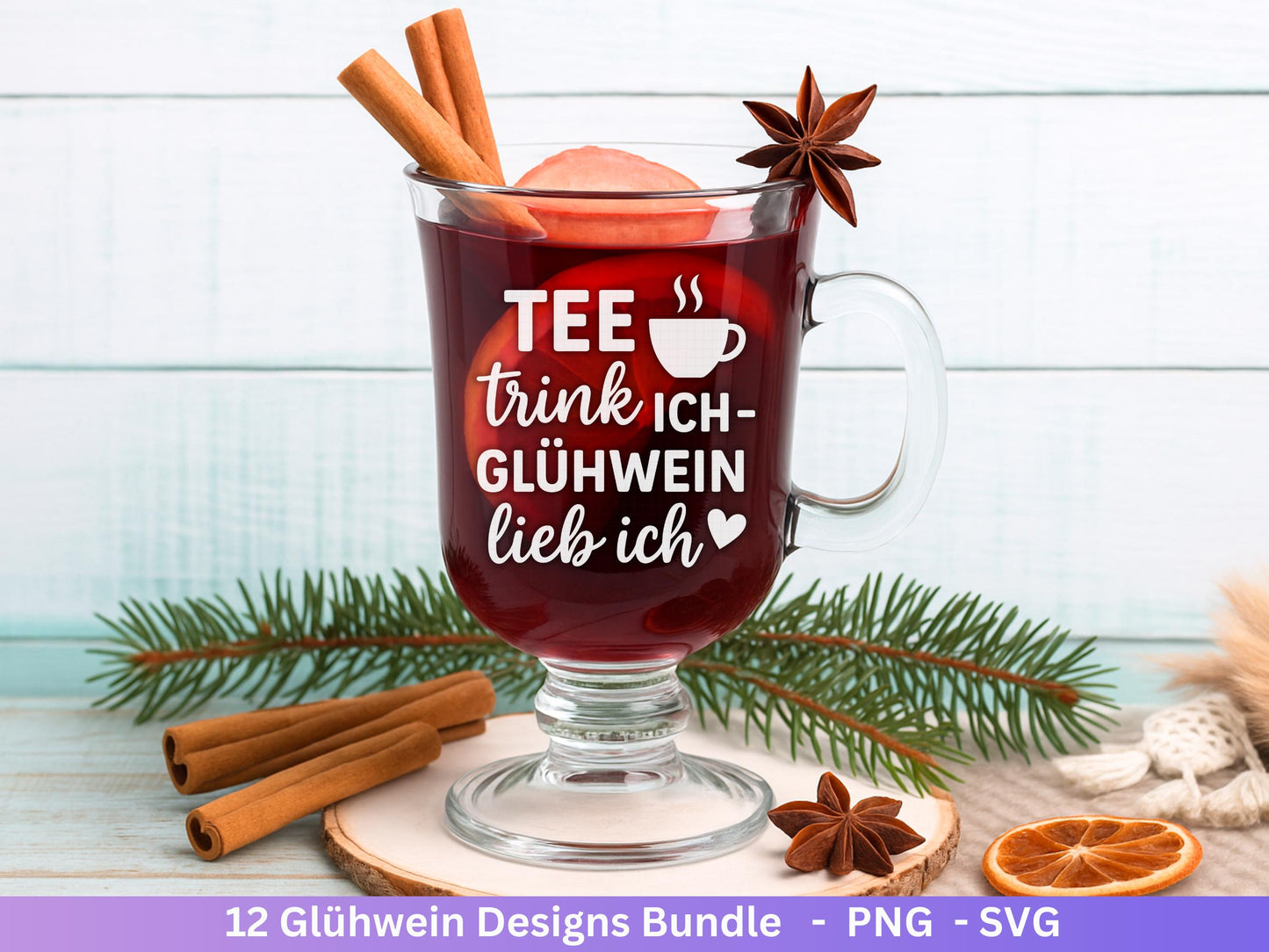 Plotterdatei Glühwein - Glühwein Svg Tassen Sprüche - Wein Svg - Plotterdatei Weihnachten - Laserdatei Glühwein - Cricut Weihnachten Svg Png