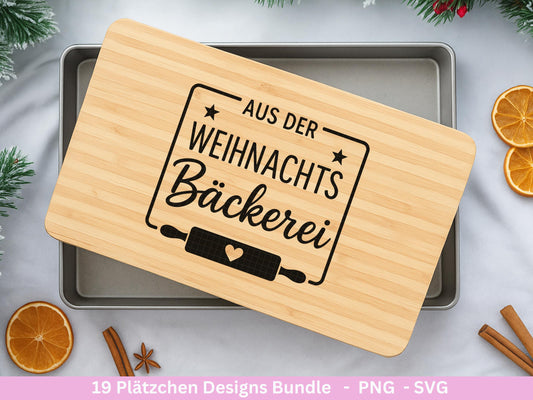 Plotterdatei backen Weihnachten - backen svg - Deutsche Sprüche - Cricut svg - Keksdose Weihnachten Svg - Laserdatei Holz - Vorratsdose