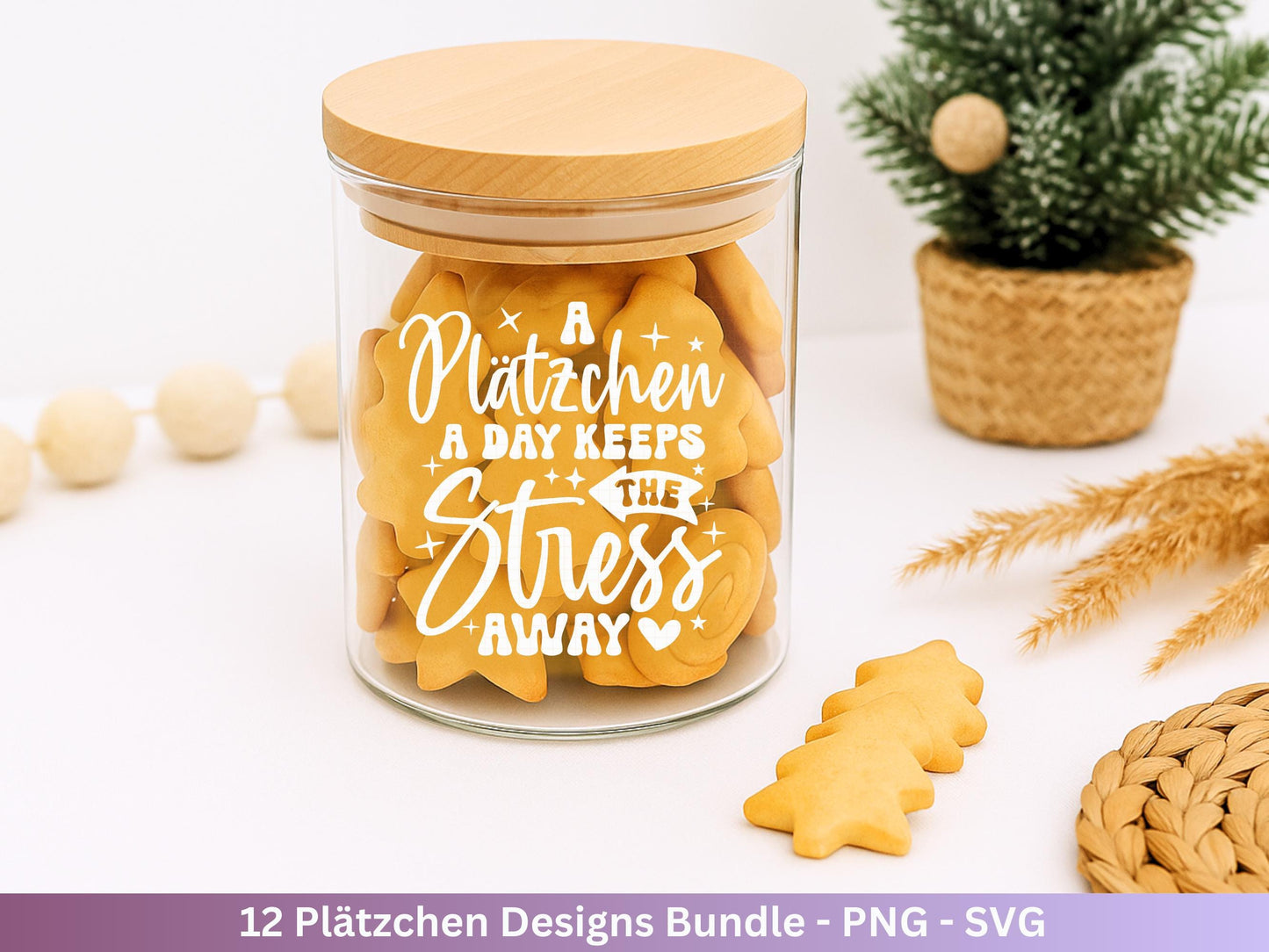 Plotterdatei backen Weihnachten - backen svg - Deutsche Sprüche - Cricut svg - Keksdose Weihnachten Svg - Laserdatei Holz - Vorratsdose Svg