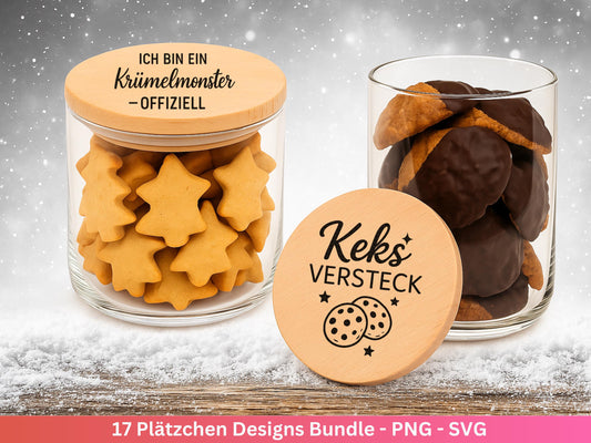 Plotterdatei backen Weihnachten - backen svg - Deutsche Sprüche backen - Cricut svg - Keksdose Weihnachten Svg - Laserdatei Holz Gravur Svg