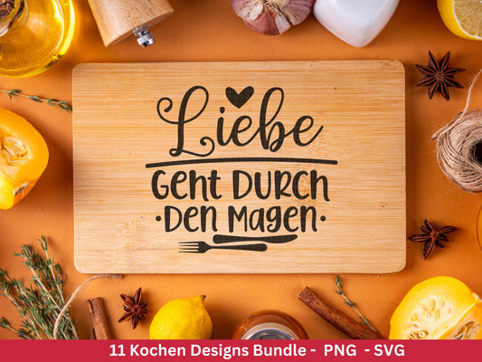 Deutsche Plotterdatei Küche Svg - Kochen Svg - Chefkoch svg - Deutsche Küchensprüche - Laserdatei Kochen - Home Svg - Geschenk Holzbrett