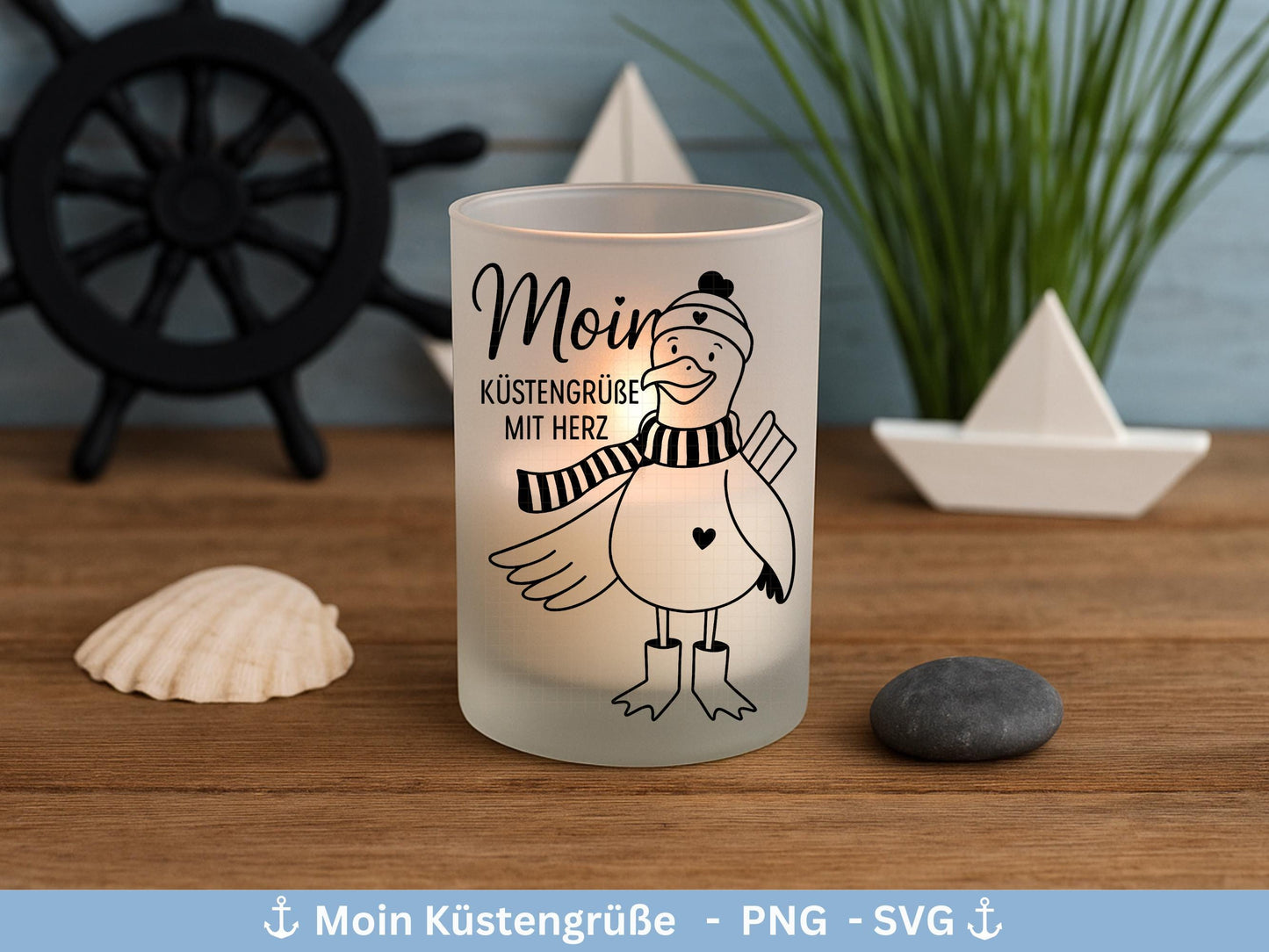 Deutsche Moin Plotterdatei - Maritim svg - Nautical Clipart - Möwe svg - Küstenliebe Svg - Cricut SVG - Laserdatei Möwe - Moin SVG - Anker