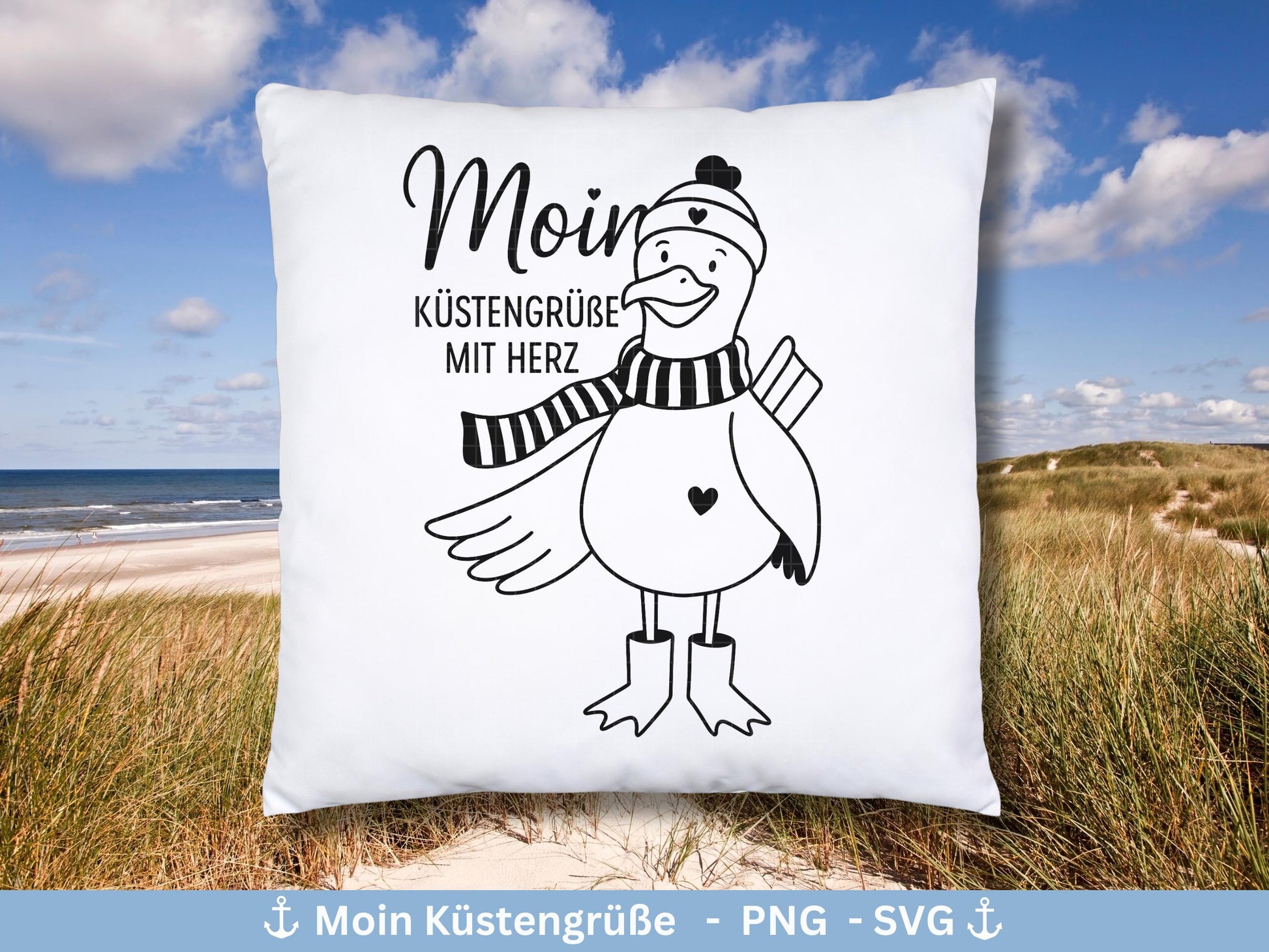 Deutsche Moin Plotterdatei - Maritim svg - Nautical Clipart - Möwe svg - Küstenliebe Svg - Cricut SVG - Laserdatei Möwe - Moin SVG - Anker
