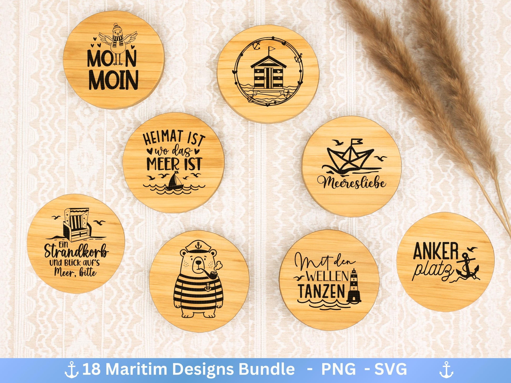 Plotterdatei Maritim - Moin Svg - Maritim svg - Meer Plotterdatei- Deutsche Plotterdatei Sprüche - Möwen svg - Wilkommen im Norden - Cricut