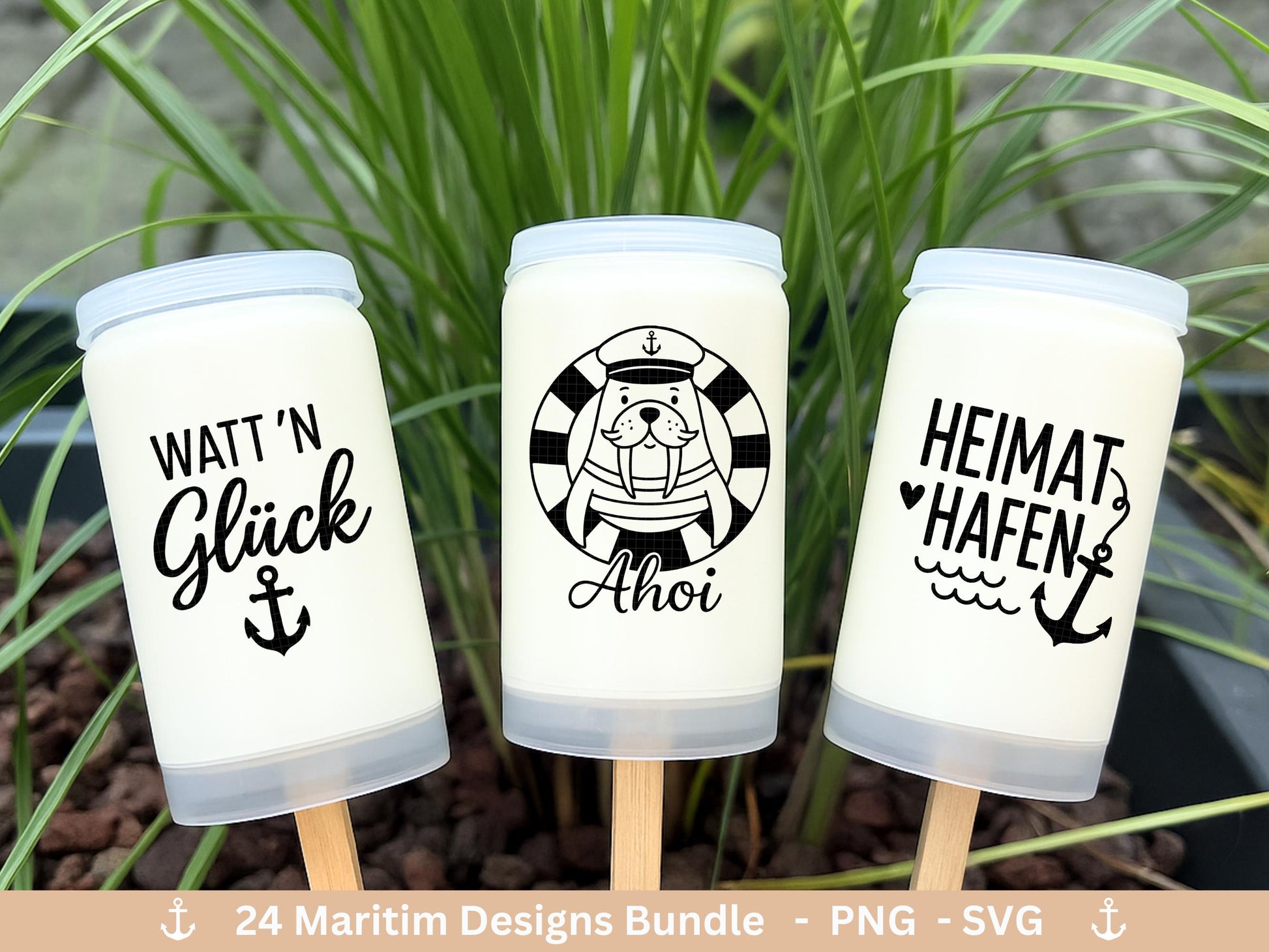 Plotterdatei Maritim Bundle – Meer & Küste – Moin, Anker, Möwen, Sprüche – Deutsche Plotterdatei Küstenkind - Geschenk Maritim - Laserdatei