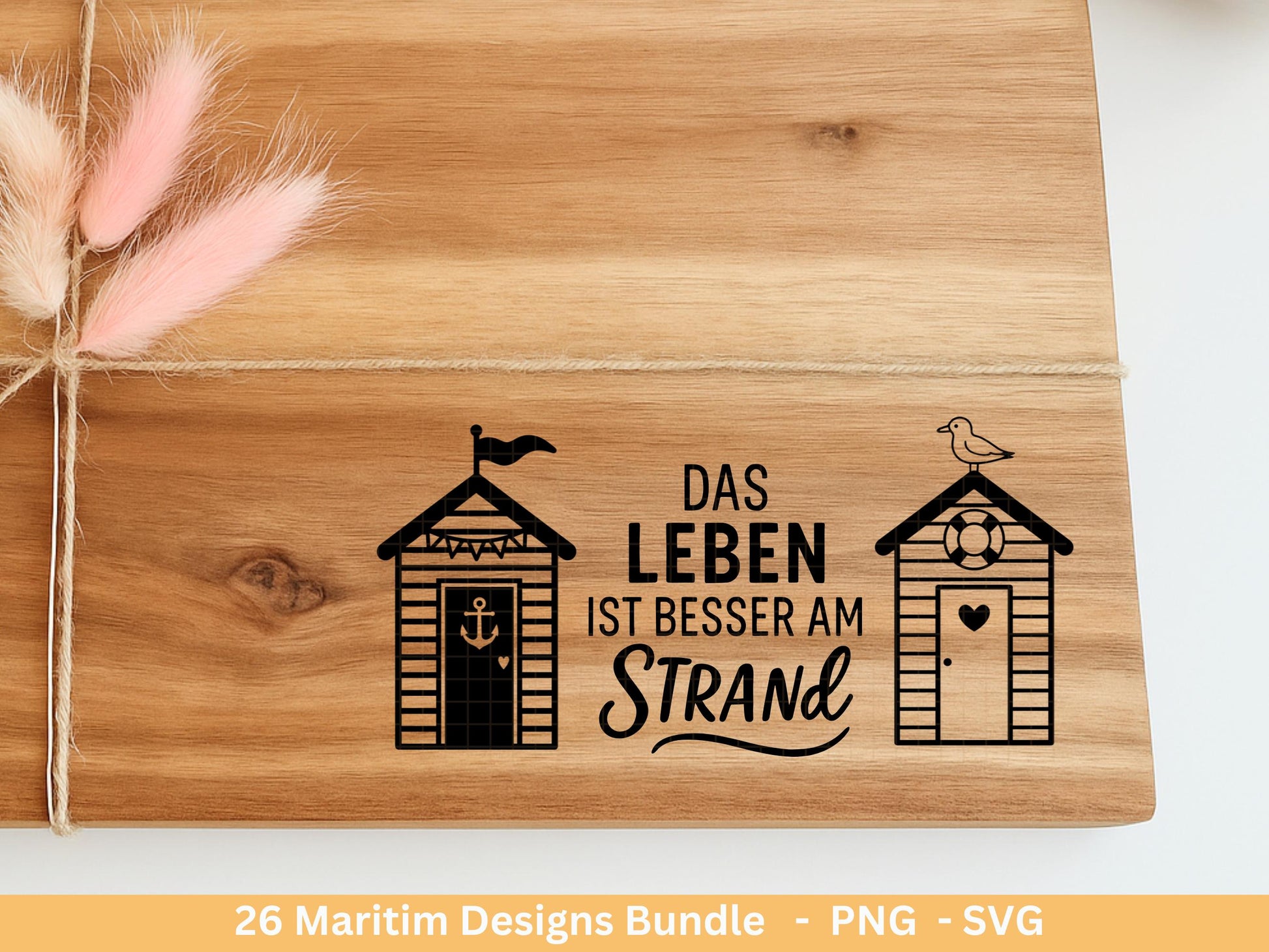 Plotterdatei Strandhäuser Bundle Svg– Strandhaus Svg - Plotterdatei Maritim - Deutsche Sprüche - Meer Svg - Laserdatei Strandhaus Digistamp